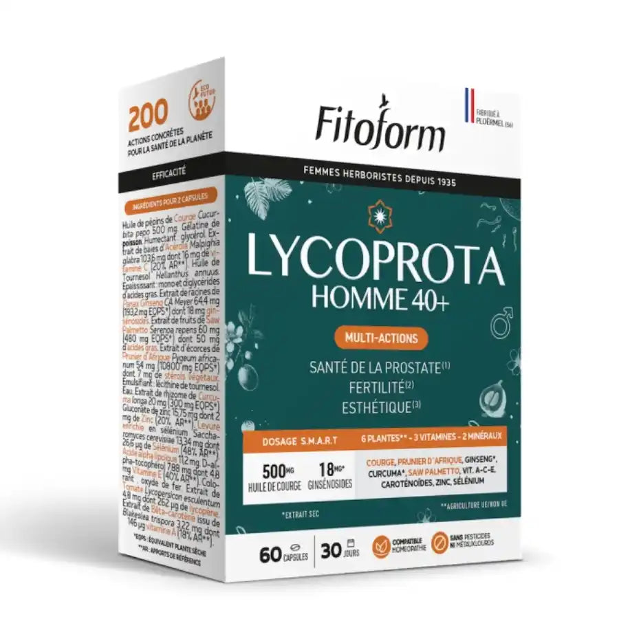 Lycoprota, homme 40, multi actions - Fitoform, boîte de 60 capsules