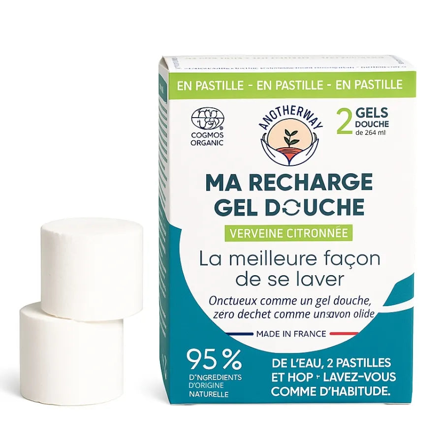 Gel Douche Verveine Citronnée Bio - Pack De 4 Pastilles - Anotherway