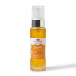 Macérat huileux de carotte bio Emma Noël 50 mL - Flacon spray pompe doré sur fond blanc