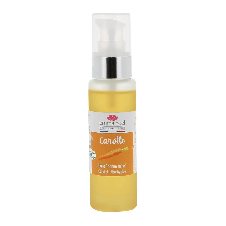 Une huile de carotte effet bonne mine de la marque Emma Noël en 50 ml 
