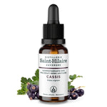 Un flacon de macérât de bourgeons de cassis bio de 30ml de la distillerie Saint-Hilaire.