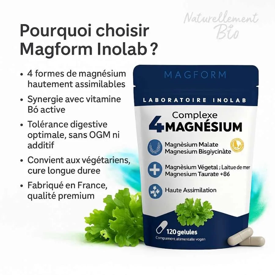Les bienfaits du Magform Inolab, le Complexe 4 Magnésium haute assimilation en gélules