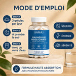 Magnésium Bisglycinate 90 gélules Humble+ mode emploi sommeil énergie sérénité