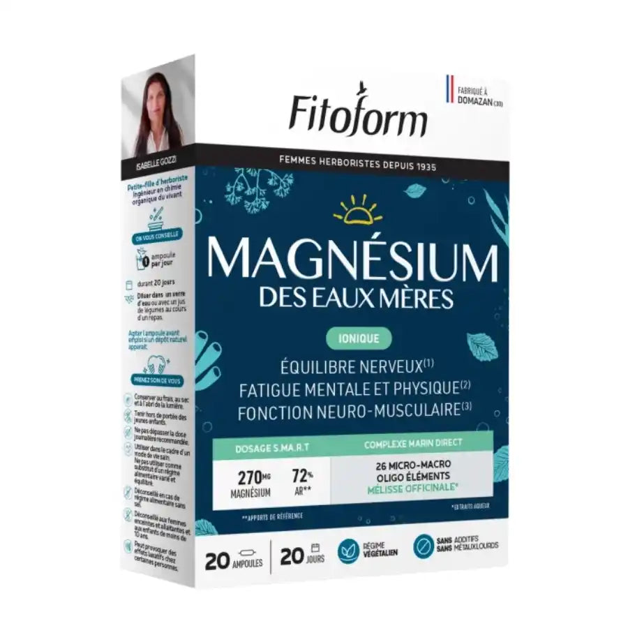 Magnésium Marin -des eaux mères - 20 Ampoules De 10 Ml - Fitoform