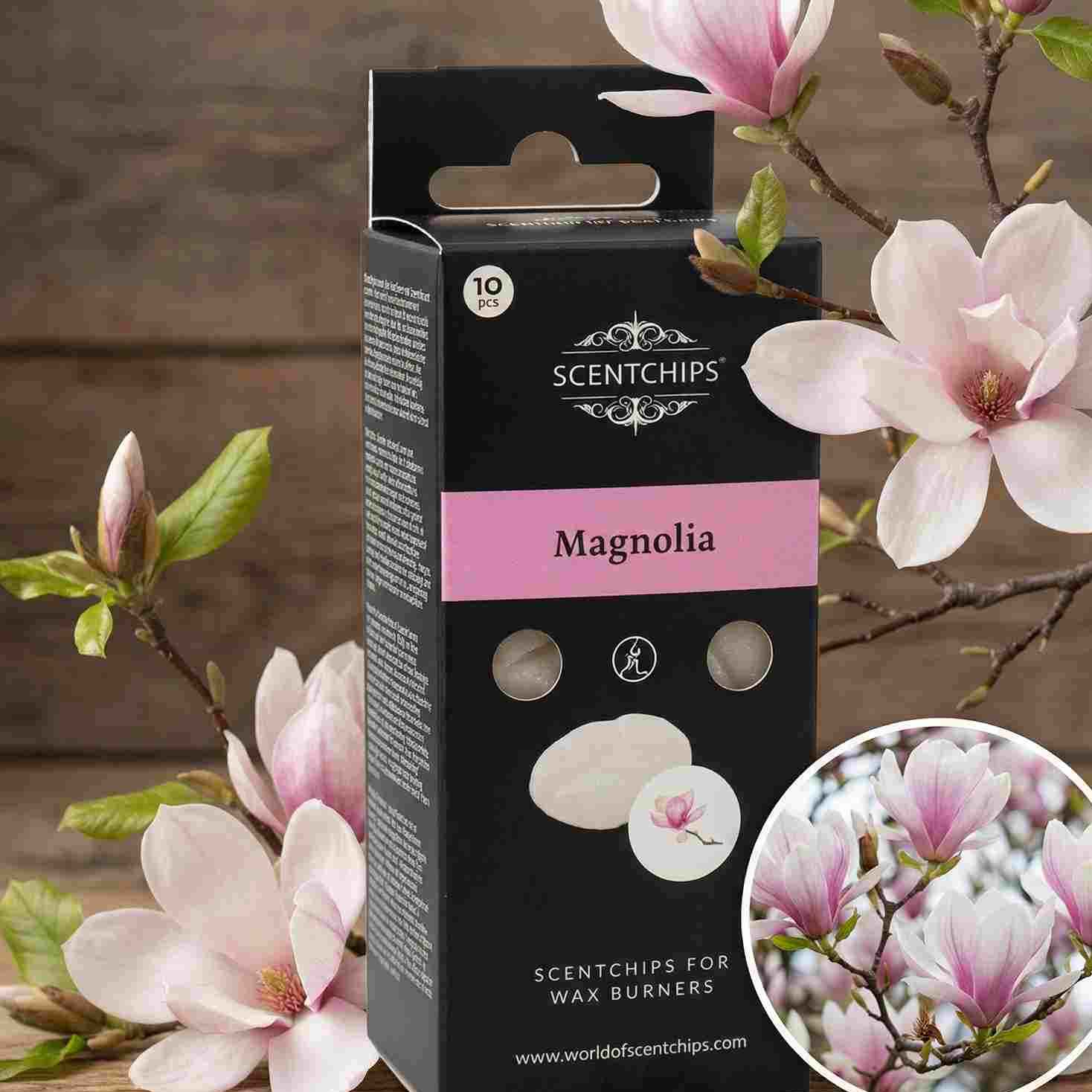 Un carton de 10 galets à faire fondre parfum magnolia de la marque scentchips