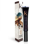 Mascara bio K pour Karité cheveux avec tube noir et boîte marron, chatain foncé