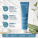 Masque crème hydratant Endro 75ml pour peaux sensibles avec étapes d'application