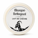 Masque nettoyant visage au lait de chèvre et huile d'argan en pot crème blanc