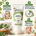 Masque argile bio 150ml Les Couleurs de Jeanne - guide application 3 étapes avec infographie spa