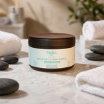 Masque régénérant Boue Mer Morte Najel 300g pot brun sur marbre spa