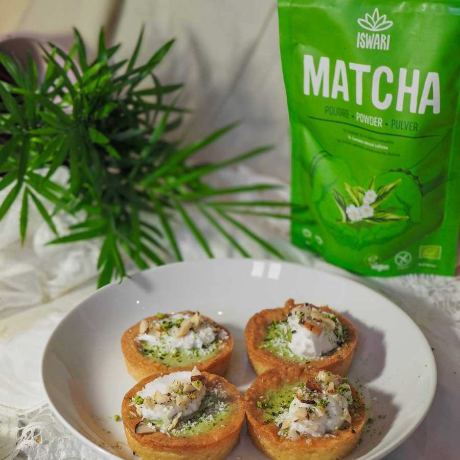 Des cakes préparés à base de Matcha en poudre bio