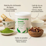 Matcha Latte bio nüMorning 125g avec matcha, lait de riz et datte en poudre
