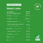 Les valeurs nutritionnelles du Matcha Latte bio nüMorning 