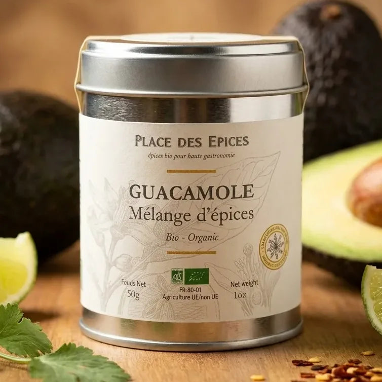 Mélange bio guacamole 50g Place des Épices avec avocat et citron vert frais