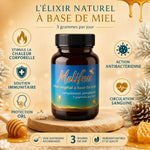 Melifeu 170g - Élixir miel hiver avec 5 bénéfices santé : chaleur corporelle, immunité, ORL, antibactérien, circulation