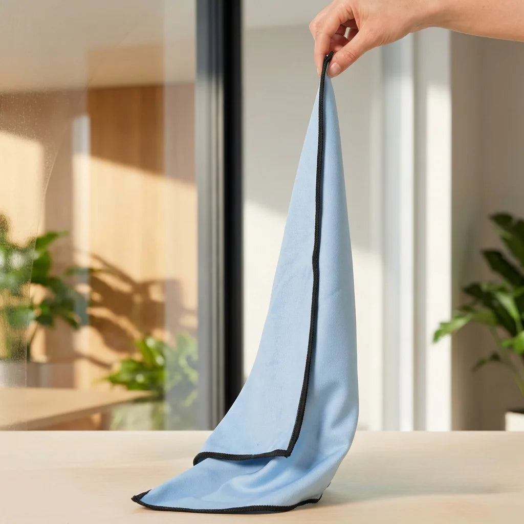 Microfibre extra-fine Pimpant bleu clair nettoyage vitres sans traces résultat professionnel