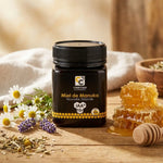 Miel de Manuka IAA 15+ 250g Comptoirs et Compagnies pot verre avec rayon miel