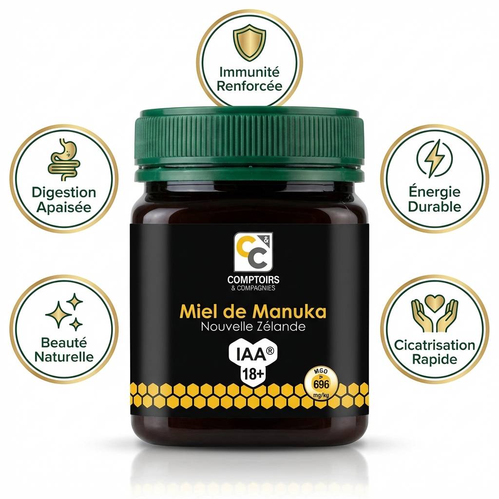 Miel de Manuka IAA 18+ 250g Comptoirs & Compagnies avec bénéfices santé