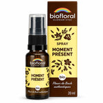 Spray Fleurs de Bach Biofloral Moment Présent 20ml flacon ambré avec pompe noire