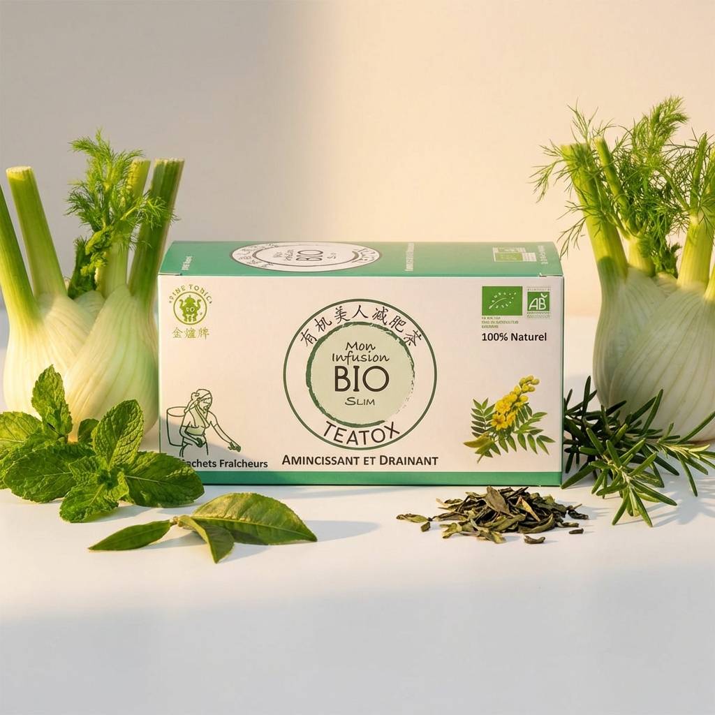 Mon Teatox Bio infusion détox avec ingrédients biologiques fenouil menthe thé vert