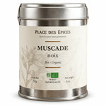 Muscade Noix Bio 50g Place des épices - boîte métallique avec certification biologique