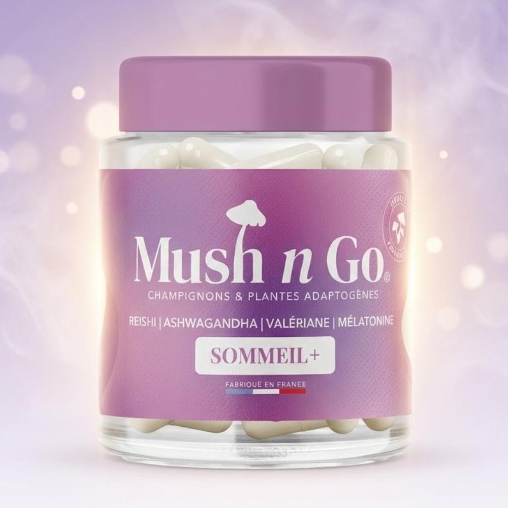 MushnGo Sommeil+ : Reishi, Ashwaganda, Valériane & Mélatonine - 30 gélules