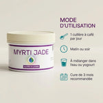 Myrti Jade poudre myrtille 200g avec guide utilisation et dosage recommandé