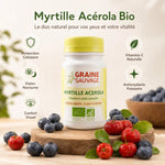 Myrtille Acérola Bio 90 gélules - Supplément vision avec myrtilles fraîches, acérola et bénéfices santé