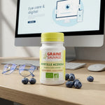 Myrtille Acérola Bio 90 gélules Graine Sauvage pour la vision sur bureau avec lunettes anti-lumière bleue