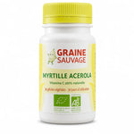 Complément alimentaire Myrtille Acérola Bio 90 gélules Graine Sauvage flacon blanc certifié AB