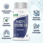 NAC N-Acetyl Cysteine 600mg SFB - Antioxydant, soutien hépatique et défenses naturelles