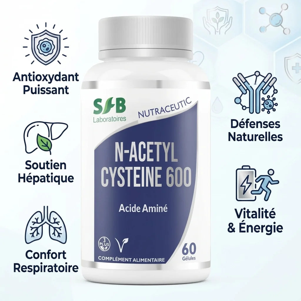 NAC N-Acetyl Cysteine 600mg SFB - Antioxydant, soutien hépatique et défenses naturelles