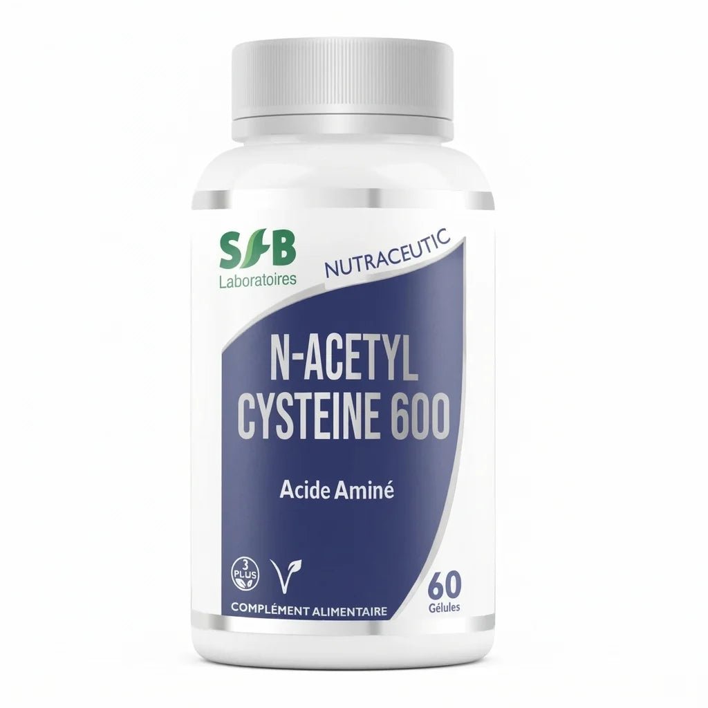 NAC N-Acetyl Cysteine 600mg SFB - Flacon de 60 gélules complément alimentaire