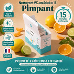 Nettoyant WC Pimpant x15 stick naturel avec agrumes, détartrant puissant fabriqué France