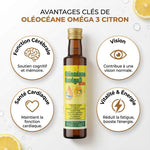 Oléocéane Oméga 3 Citron 250ml avec bénéfices santé cérébrale vision cardiaque vitalité