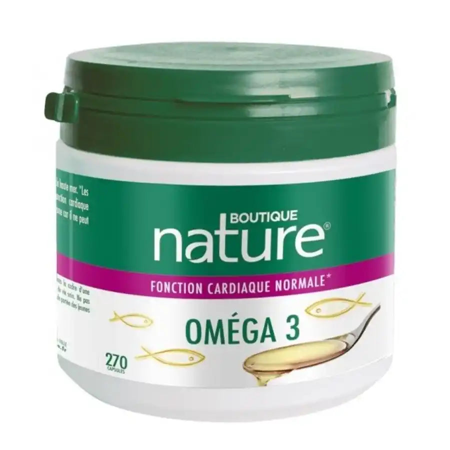 Boîte de 270 capsules d'Oméga 3 de la marque Boutique Nature 