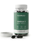 Oméga 3 Age-Well 60 capsules Humble+ flacon verre étiquette verte