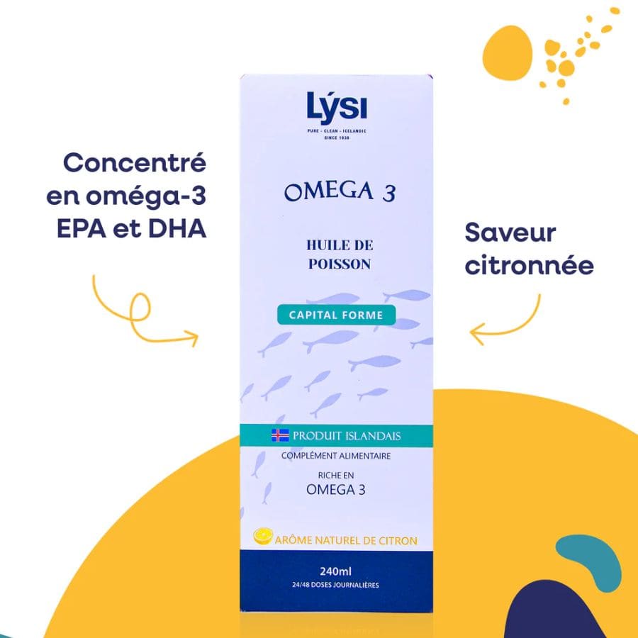 La composition et les bienfaits d'Oméga 3 Capital Forme (240 ml) arôme Citron Lysi