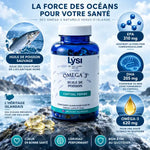 Lysi Omega 3 Capital Forme - Flacon 60 gélules avec composition : EPA 310mg, DHA 205mg, Oméga-3 620mg