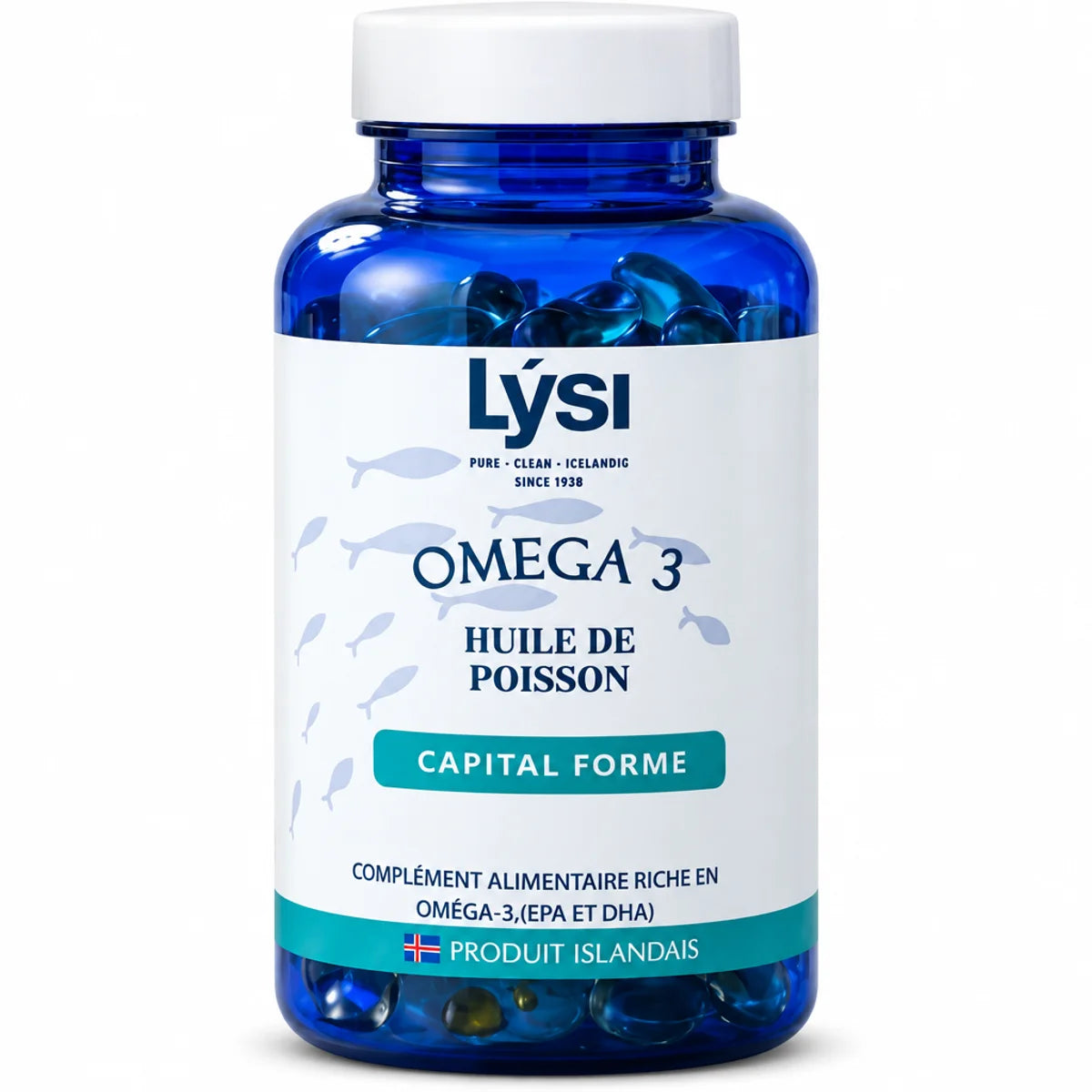 Flacon Lysi Omega 3 Capital Forme 60 gélules complément alimentaire poisson