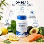 Oméga 3 MERALIA 90 capsules pour cerveau, cœur et vision avec ingrédients naturels