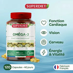 Oméga 3 Huile Poissons Sauvages Superdiet 120 capsules bénéfices santé cardiaque cerveau vision