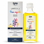 Lysi Oméga 3 huile de poisson enfants 240 ml flacon jaune fond blanc