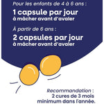 Posologie des capsules fruitées à mâcher à base d'oméga 3 pour enfants de Lysi