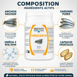 Omegadyn oméga 3 chien chat 60 capsules Ergyvet avec composition ingrédients anchois sardines EPA DHA