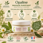 Masque bio Opaline 50g Douces Angevines avec étapes application et certifications écologiques