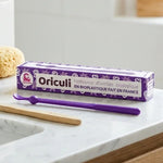 Oriculi violet Lamazuna en bioplastique sur vanité de salle de bain écologique