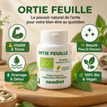 Complément Ortie piquante feuille Neodiet 100 gélules bio vegan vitalité drainage beauté