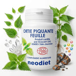 Flacon Neodiet Ortie piquante feuille 100 gélules avec feuilles fraîches vertes