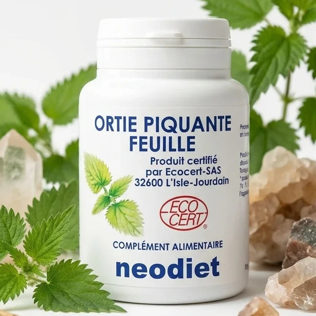 Ortie piquante feuille Neodiet 100 gélules avec feuilles d'ortie fraîche et minéraux naturels